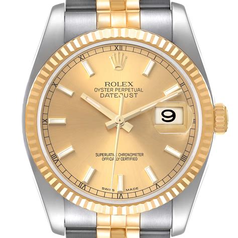 rolex datejust stainless steel 18k gold champagne women watch 116233|rolex oyster steel watch.